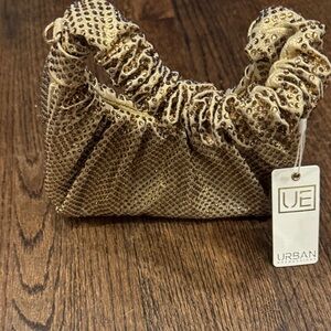 Urban Expressions Gold Scrunch-Handle Sequin Shoulder Bag
